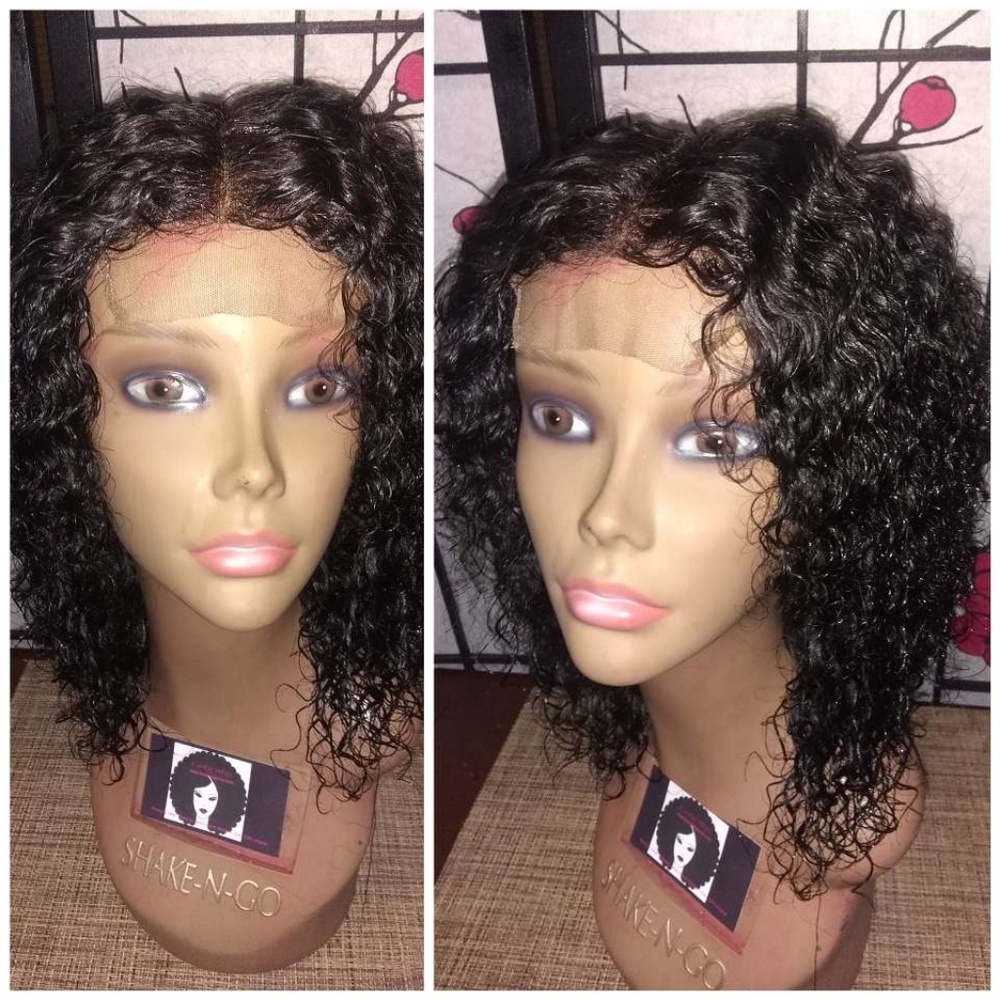 12" Brazilian deep wave curly human hair wig